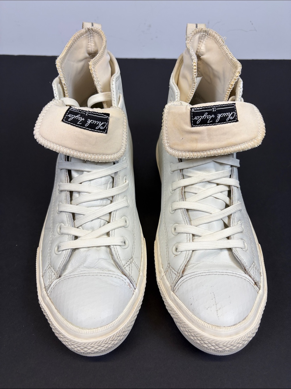 CONVERSE CHUCK TAYLOR ALL STAR II LEATHER HOGH TOPS EGRET M10.5 W12.5